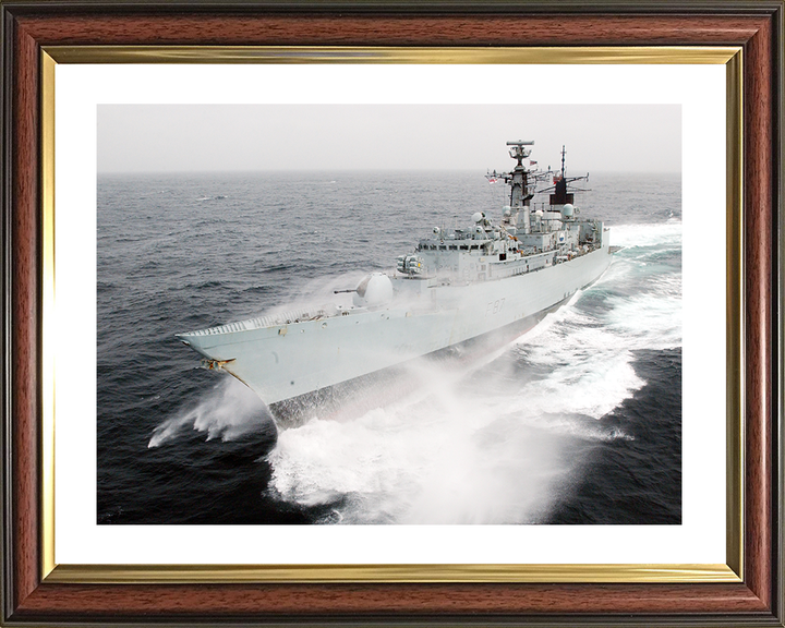 HMS Chatham (F87) Royal Navy Type 22 Frigate At Sea Photo Print Wall Art Decor Posters, Prints, & Visual Artwork Hampshire Prints 10 x 8 Classic Frame Yes
