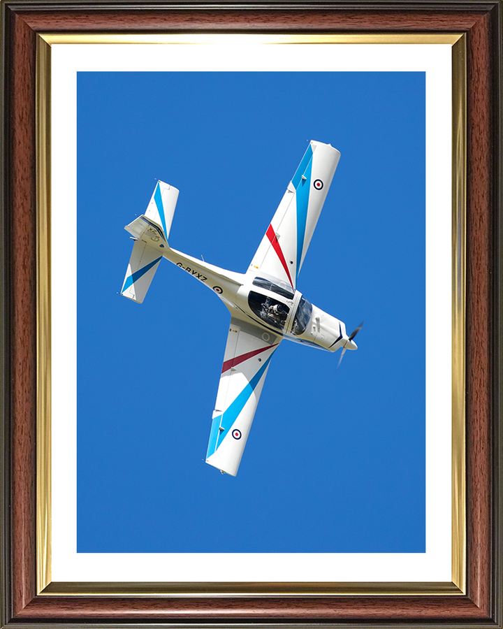 RAF Grob 115E Tutor aircraft in flight Photo Print - Royal Air Force Aircraft Hampshire Prints 10 x 8 Classic Frame Yes