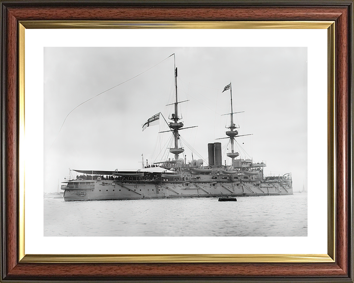 HMS Caesar (1896) Royal Navy Majestic Class Dreadnought Starboard View Photo Print Wall Art Decor Posters, Prints, & Visual Artwork Hampshire Prints 10 x 8 Classic Frame Yes