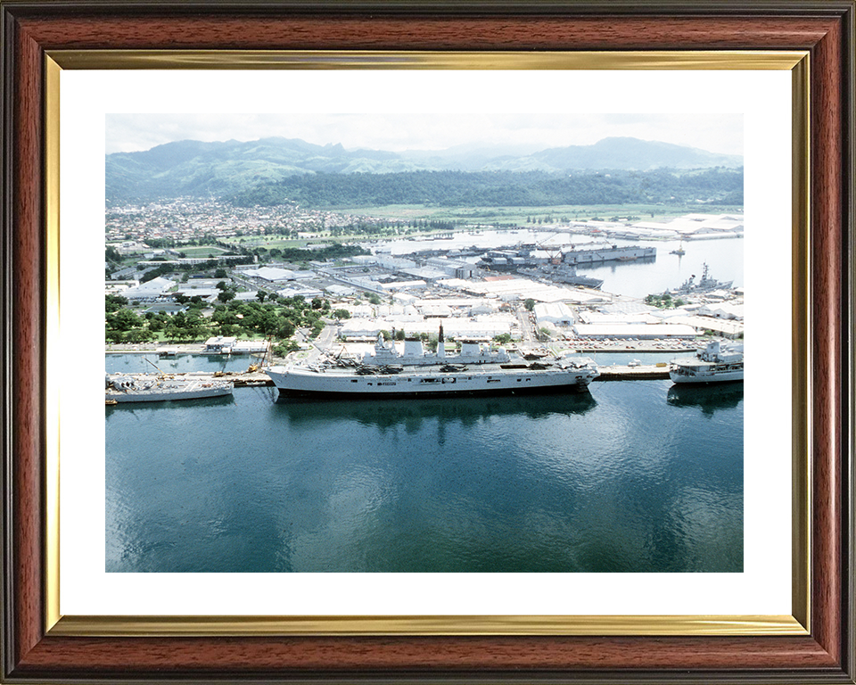 HMS Ark Royal (R07) Royal Navy Invincible Class Aircraft Carrier Subic Bay 1988 Photo Print Wall Art Decor Posters, Prints, & Visual Artwork Hampshire Prints 10 x 8 Classic Frame Yes