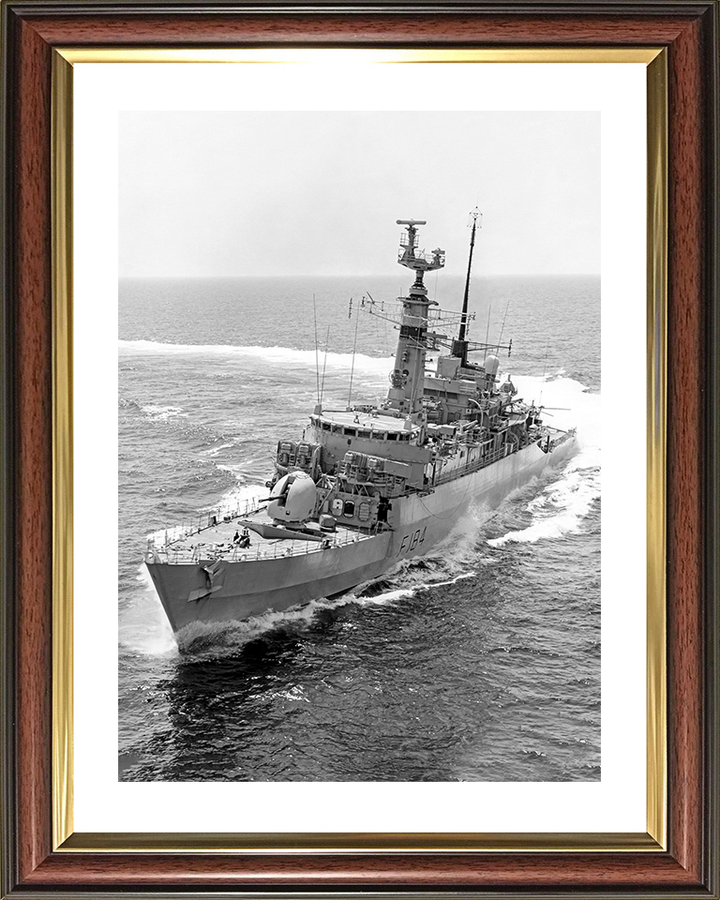 HMS Ardent (F184) Royal Navy Type 21 Frigate Hard Turn Portrait Photo Print Wall Art Naval Decor Posters, Prints, & Visual Artwork Hampshire Prints 10 x 8 Classic Frame Yes