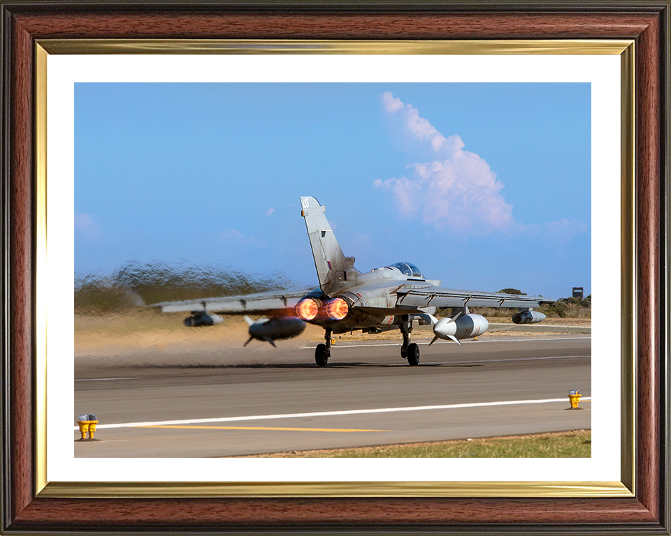 RAF Tornado GR4 Taking off Photo Print - Royal Air Force Aircraft Hampshire Prints 10 x 8 Classic Frame Yes