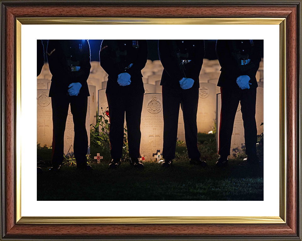 Soldiers with Commonwealth War Graves 2024 Photo Print - British Army Posters, Prints, & Visual Artwork Hampshire Prints 10 x 8 Classic Frame Yes