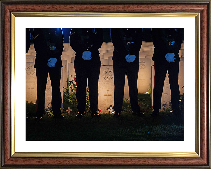 Soldiers with Commonwealth War Graves 2024 Photo Print - British Army Posters, Prints, & Visual Artwork Hampshire Prints 10 x 8 Classic Frame Yes