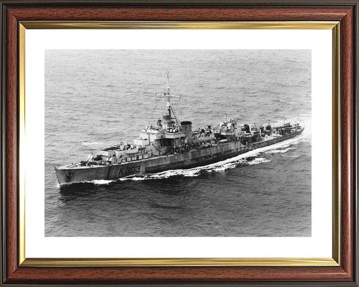 HMS Lossie (K303) Photo Print - at sea - Royal Navy River Class Frigate Posters, Prints, & Visual Artwork Hampshire Prints 10 x 8 Classic Frame Yes