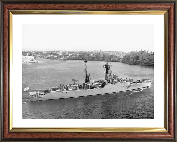 HMS Llandaff (F61) - Valletta 1961 - Royal Navy Salisbury Class Frigate Photo Print Wall Art Naval Decor UK Posters, Prints, & Visual Artwork Hampshire Prints 10 x 8 Classic Frame Yes