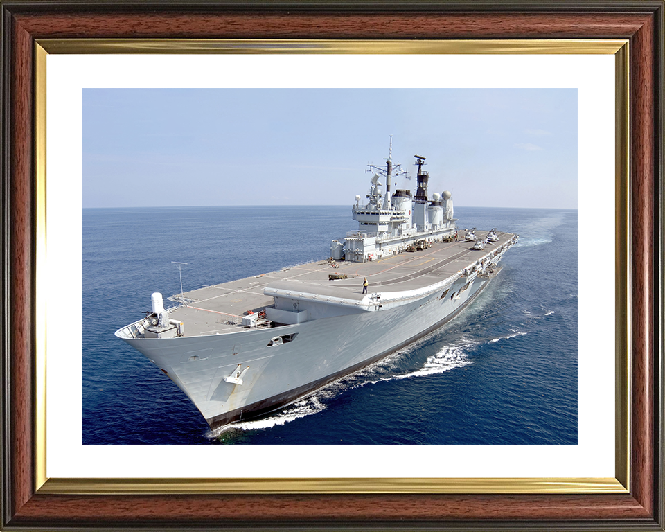 HMS Ark Royal (R07) Royal Navy Invincible Class Aircraft Carrier Underway Photo Print Wall Art Decor Posters, Prints, & Visual Artwork Hampshire Prints 10 x 8 Classic Frame Yes