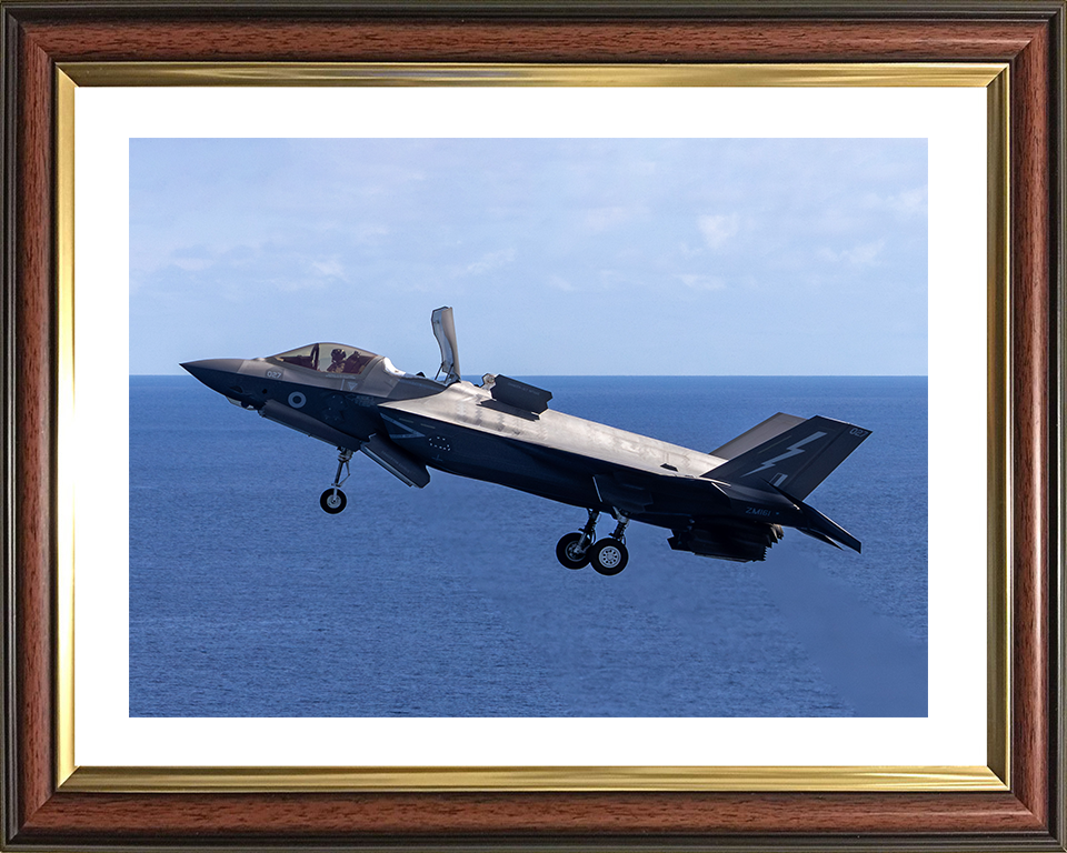 F-35B Lighting Jet Takeoff Aug 2025 Photo Print - Royal Navy Aircraft Posters, Prints, & Visual Artwork Hampshire Prints 10 x 8 Classic Frame Yes