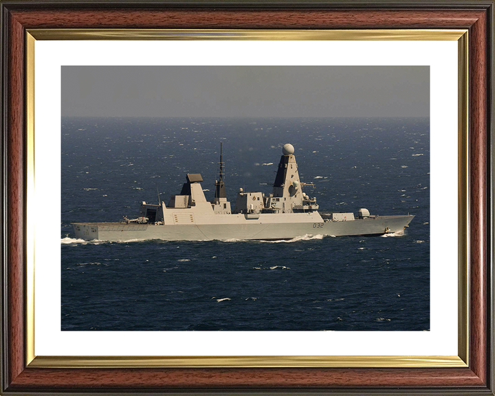 HMS Daring (D32) Royal Navy Type 45 Destroyer At Sea Starboard View Photo Print Wall Art Decor Posters, Prints, & Visual Artwork Hampshire Prints 10 x 8 Classic Frame Yes