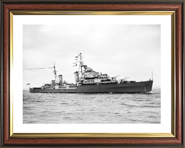 HMS Argonaut (61) Royal Navy Dido Class Light Cruiser Paying Off Warship Photo Print Wall Art Decor Posters, Prints, & Visual Artwork Hampshire Prints 10 x 8 Classic Frame Yes