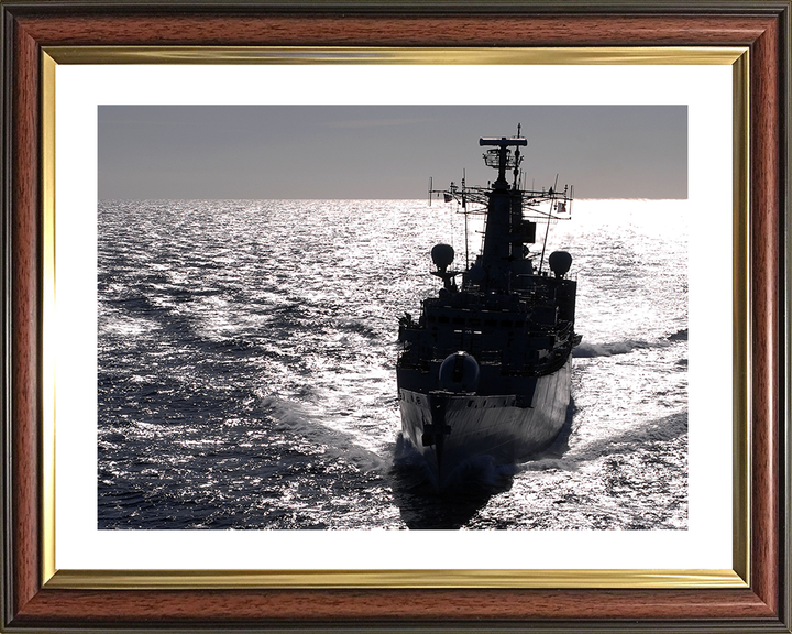 HMS Campbeltown (F86) Royal Navy Type 22 Frigate Silhouette Photo Print Wall Art Decor Posters, Prints, & Visual Artwork Hampshire Prints 10 x 8 Classic Frame Yes