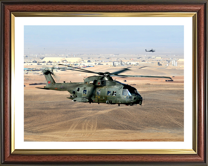 RAF Merlin HC.3 Helicopter in flight Photo Print - Royal Air Force Aircraft Hampshire Prints 10 x 8 Classic Frame Yes