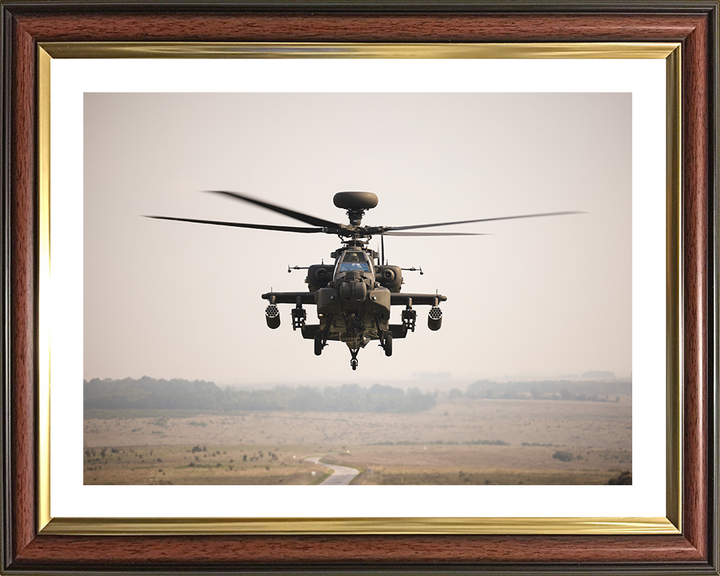 Army AH-64E Apache Helicopter Photo Print - British Army Hampshire Prints 10 x 8 Classic Frame Yes