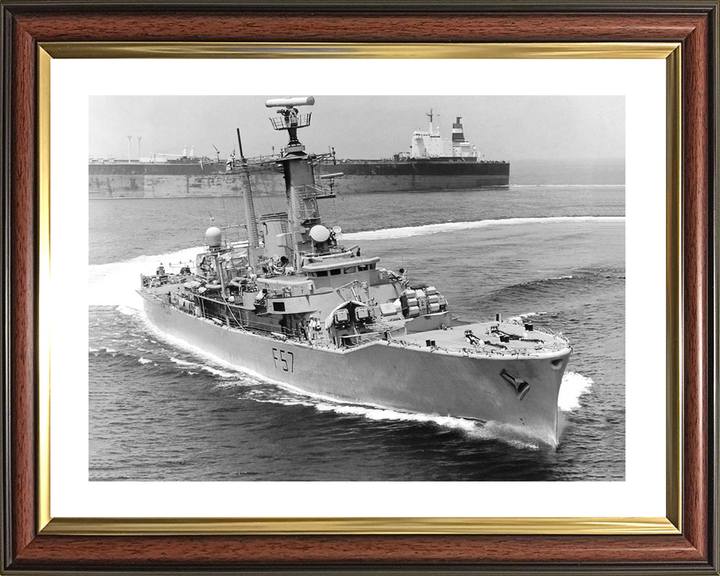 HMS Andromeda (F57) Royal Navy Leander Class Frigate Hard Turn to Port Photo Print Wall Art Decor Posters, Prints, & Visual Artwork Hampshire Prints 10 x 8 Classic Frame Yes