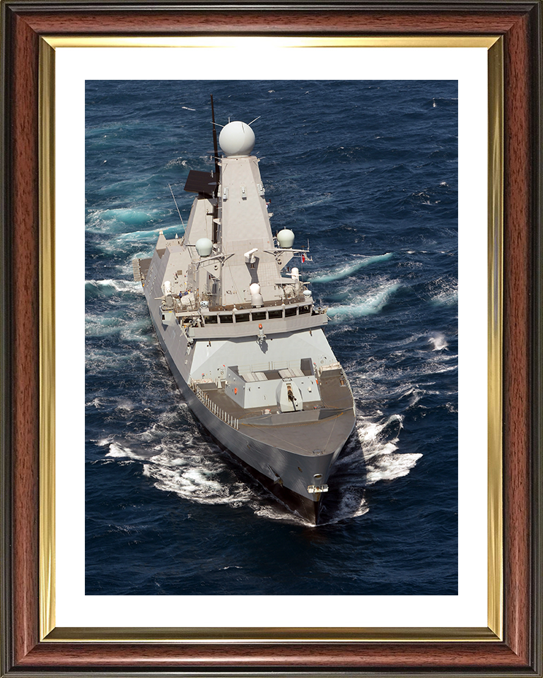 HMS Diamond (D34) Photo Print - Bow View 2012 - Royal Navy Type 45 Destroyer Hampshire Prints 10 x 8 Classic Frame Yes
