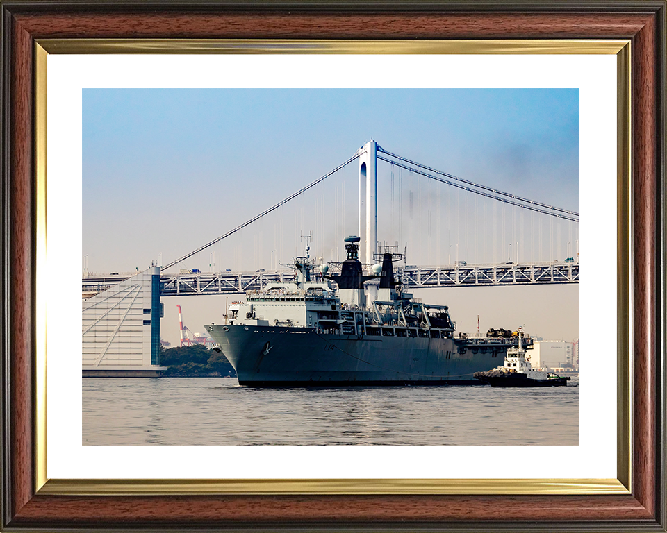 HMS Albion (L14) Royal Navy Albion Class Amphibious Ship With Tug Boats Photo Print Wall Art Naval Decor Posters, Prints, & Visual Artwork Hampshire Prints 10 x 8 Classic Frame Yes