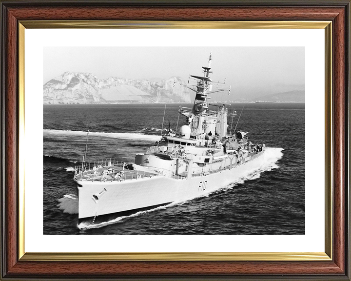 HMS Aurora (F10) Royal Navy Leander Class Frigate Off Gibraltar Photo Print Wall Art Decor Posters, Prints, & Visual Artwork Hampshire Prints 10 x 8 Classic Frame Yes