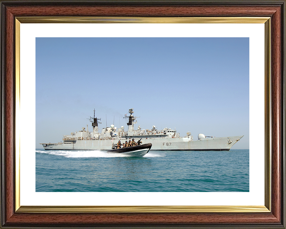 HMS Chatham (F87) Photo Print - Al Basrah Iraqi 2008 - Royal Navy Type 22 Frigate Posters, Prints, & Visual Artwork Hampshire Prints 10 x 8 Classic Frame Yes