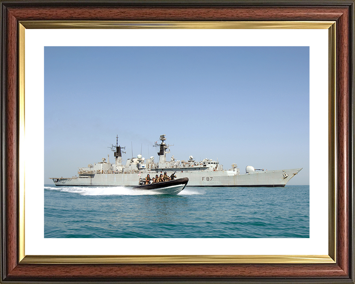 HMS Chatham (F87) Photo Print - Al Basrah Iraqi 2008 - Royal Navy Type 22 Frigate Posters, Prints, & Visual Artwork Hampshire Prints 10 x 8 Classic Frame Yes