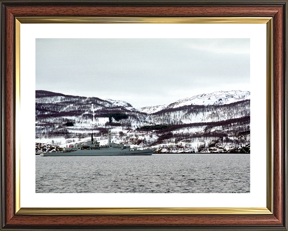 HMS Ambuscade (F172) Royal Navy Type 21 Frigate Norwegian Sea 1992 Photo Print Wall Art Decor Posters, Prints, & Visual Artwork Hampshire Prints 10 x 8 Classic Frame Yes
