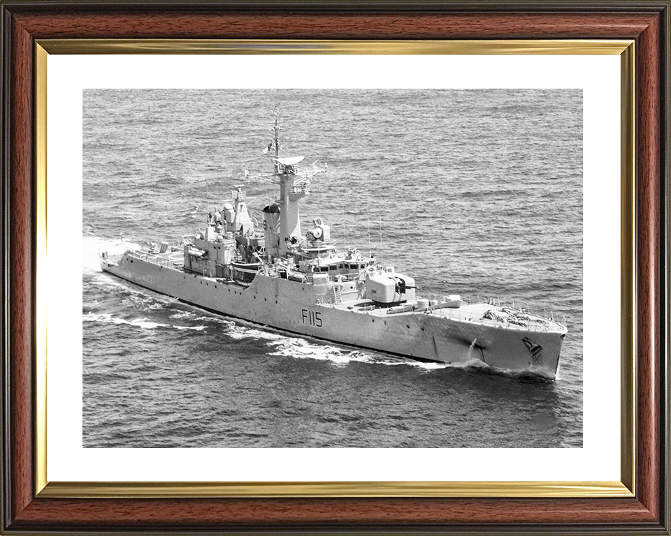 HMS Berwick (F115) Royal Navy Rothesay Class Frigate High Starboard Bow View Photo Print Wall Art Decor Posters, Prints, & Visual Artwork Hampshire Prints 10 x 8 Classic Frame Yes