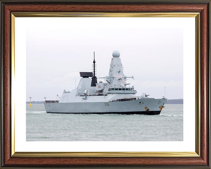 HMS Defender (D36) Royal Navy Type 45 Destroyer Entering Harbour Photo Print Wall Art Decor Posters, Prints, & Visual Artwork Hampshire Prints 10 x 8 Classic Frame Yes
