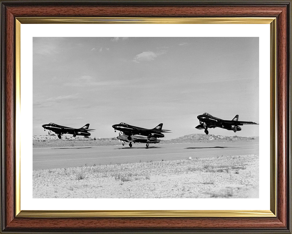 RAF Hunter F6s fighter aircraft Akrotiri 1961 Photo Print - Royal Air Force Aircraft Hampshire Prints 10 x 8 Classic Frame Yes