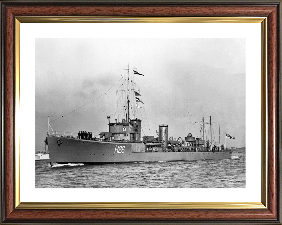 HMS Sardonyx (H26) Photo Print - At at sea 1933 - Royal Navy S Class Destroyer Posters, Prints, & Visual Artwork Hampshire Prints 10 x 8 Classic Frame Yes