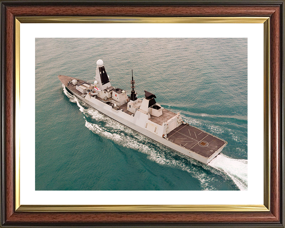 HMS Duncan (D37) Royal Navy Type 45 Destroyer High Port Quarter View Photo Print Wall Art Decor Posters, Prints, & Visual Artwork Hampshire Prints 10 x 8 Classic Frame Yes
