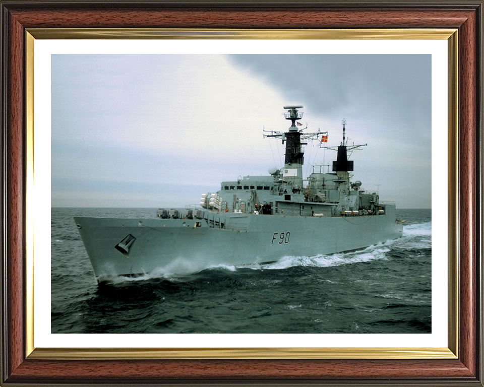HMS Brilliant (F90) Photo Print - At Sea Port Bow View - Royal Navy Type 22 Frigate Hampshire Prints 10 x 8 Classic Frame Yes