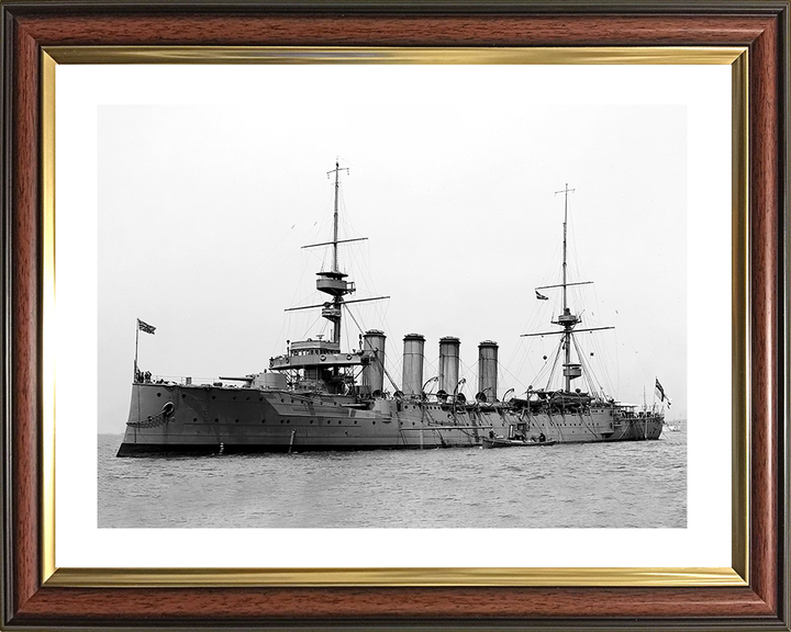HMS Argyll (1904) Royal Navy Devonshire Class Cruiser Port Side View Warship Photo Print Wall Art Decor Posters, Prints, & Visual Artwork Hampshire Prints 10 x 8 Classic Frame Yes