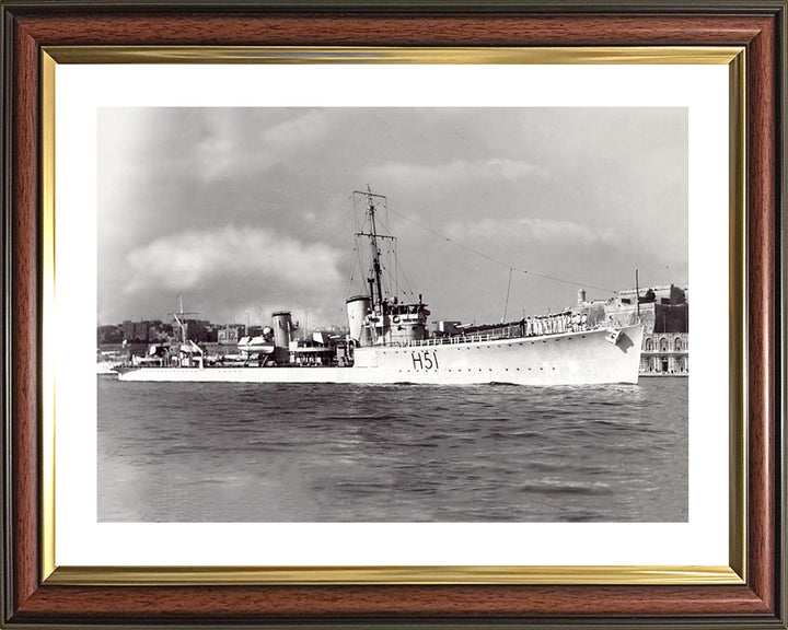 HMS Scout (H51) Photo Print - Underway - Royal Navy S Class Destroyer Hampshire Prints 10 x 8 Classic Frame Yes