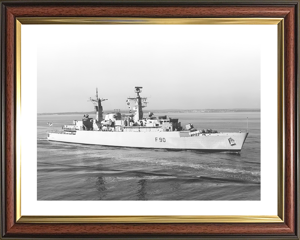 HMS Brilliant (F90) Royal Navy Type 22 Frigate Entering Portsmouth Photo Print Wall Art Decor Posters, Prints, & Visual Artwork Hampshire Prints 10 x 8 Classic Frame Yes