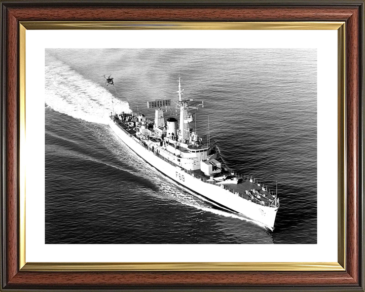 HMS Bacchante (F69) Royal Navy Leander Class Frigate At Speed Photo Print Wall Art Decor Posters, Prints, & Visual Artwork Hampshire Prints 10 x 8 Classic Frame Yes