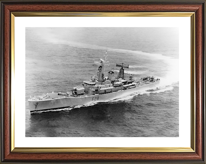 HMS Cleopatra (F28) Royal Navy Leander Class Frigate Hard Turn Photo Print Wall Art Decor Posters, Prints, & Visual Artwork Hampshire Prints 10 x 8 Classic Frame Yes