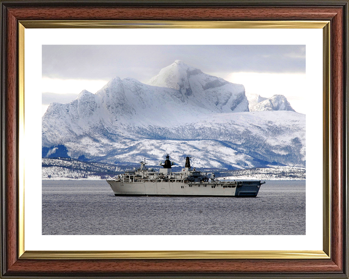HMS Albion (L14) Photo Print - Norway 2008 - Royal Navy Albion Class Amphibious Ship Hampshire Prints 10 x 8 Classic Frame Yes