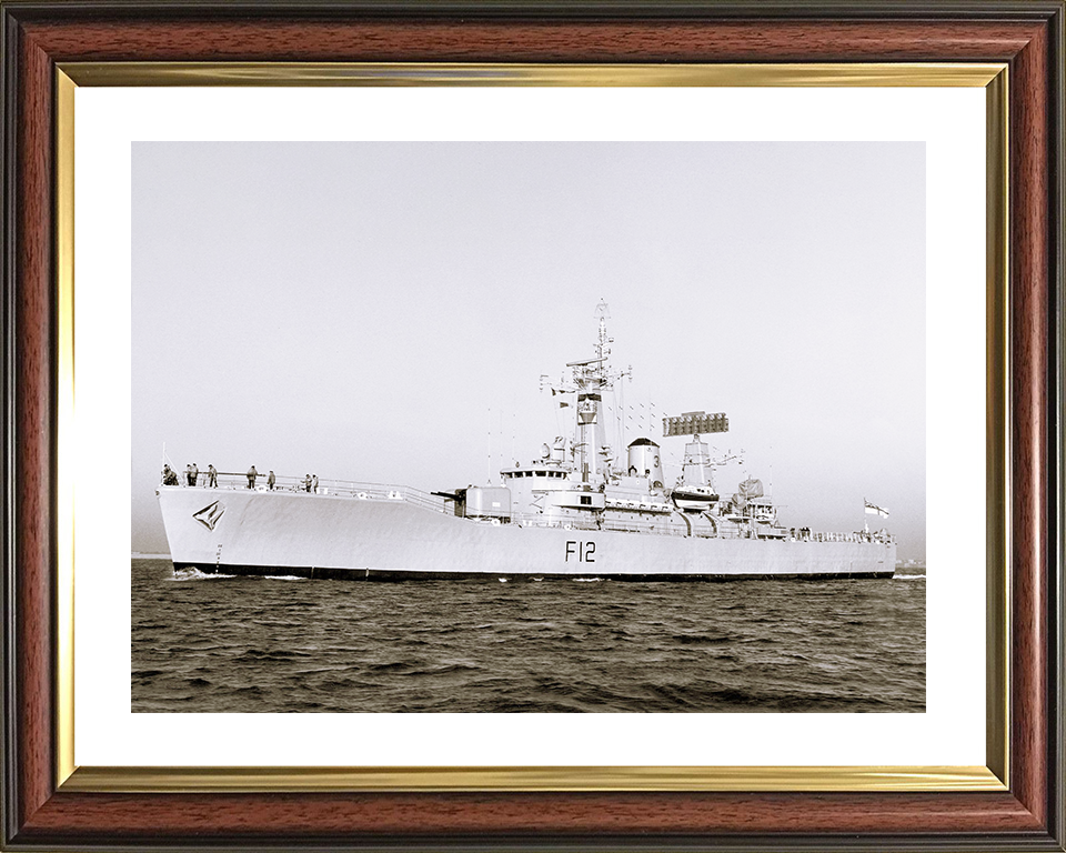 HMS Achilles (F12) Royal Navy Leander Class Frigate Photo Print At Sea Warship Wall Art Posters, Prints, & Visual Artwork Hampshire Prints 10 x 8 Classic Frame Yes