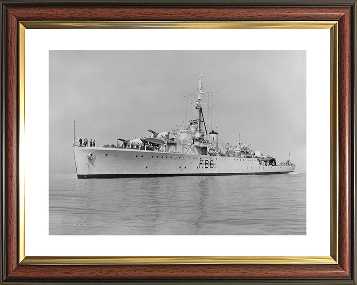HMS Pelican (F86) Photo Print - At Sea 1954 - Royal Navy Egret Class Sloop Posters, Prints, & Visual Artwork Hampshire Prints 10 x 8 Classic Frame Yes