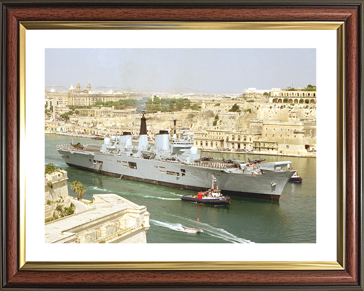 HMS Ark Royal (R07) Royal Navy Invincible Class Aircraft Carrier Malta 1994 Photo Print Wall Art Decor Posters, Prints, & Visual Artwork Hampshire Prints 10 x 8 Classic Frame Yes