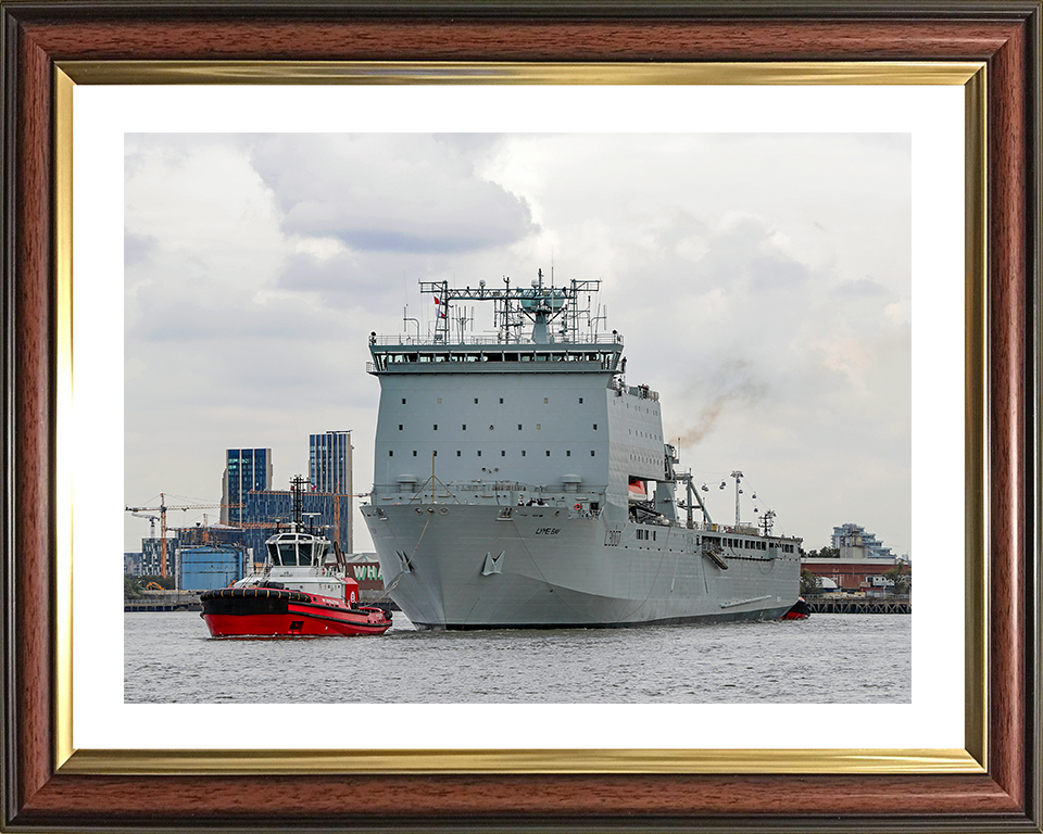 RFA Lyme Bay (L3007) Photo Print - With Tugs - Royal Fleet Auxiliary Bay Class Ship Hampshire Prints 10 x 8 Classic Frame Yes