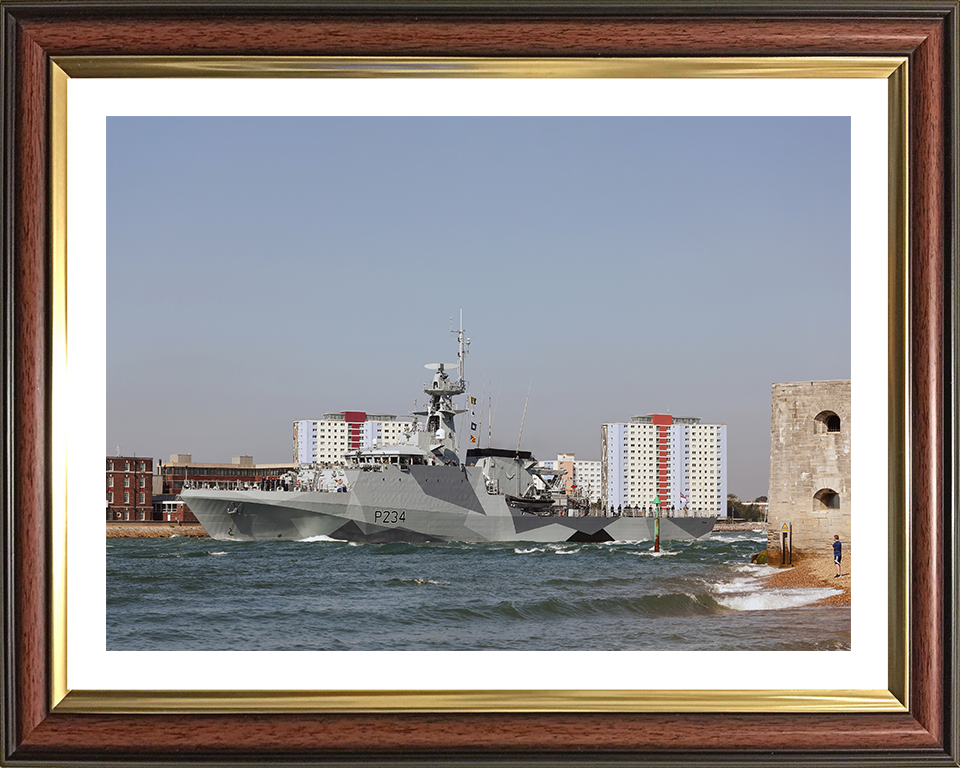 HMS Spey (P234) Photo Print - Portsmouth - Royal Navy River Class Patrol Vessel Hampshire Prints 10 x 8 Classic Frame Yes