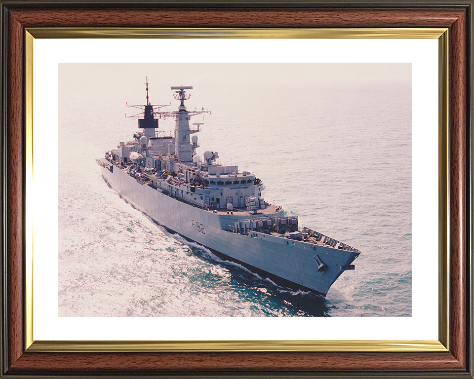 HMS Boxer (F92) Royal Navy Type 22 Frigate At Sea 1999 Photo Print Wall Art Decor Posters, Prints, & Visual Artwork Hampshire Prints 10 x 8 Classic Frame Yes