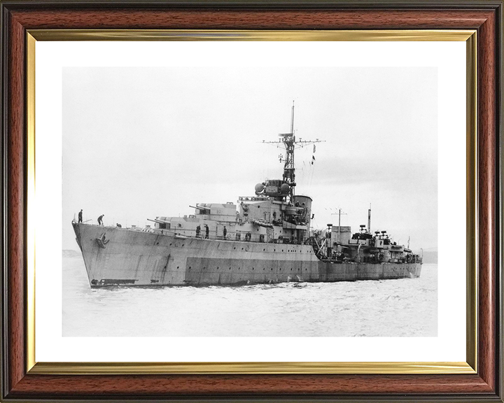HMS Camperdown (D32) Royal Navy Battle Class Destroyer Port Side View Photo Print Wall Art Decor Posters, Prints, & Visual Artwork Hampshire Prints 10 x 8 Classic Frame Yes