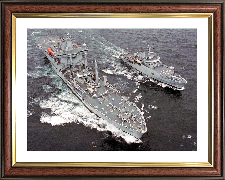 RFA Wave Knight (A389) Photo Print - RAS With HMS Echo 2003 - Royal Fleet Auxiliary Wave Class Tanker Posters, Prints, & Visual Artwork Hampshire Prints 10 x 8 Classic Frame Yes