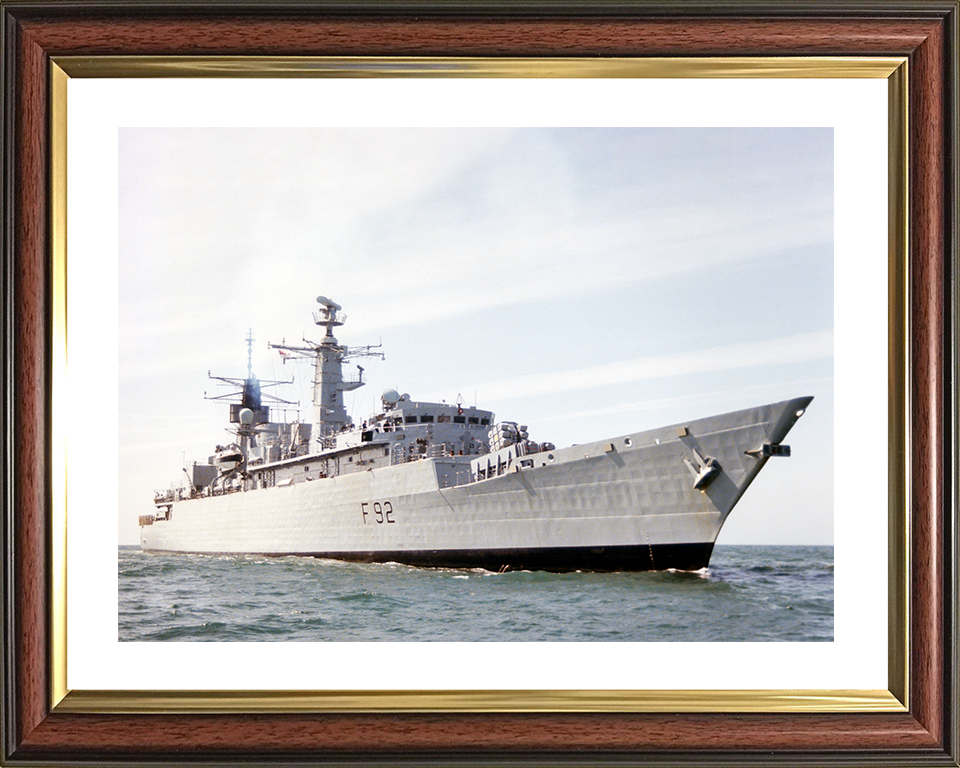 HMS Boxer (F92) Royal Navy Type 22 Frigate Starboard Side View Photo Print Wall Art Decor Posters, Prints, & Visual Artwork Hampshire Prints 10 x 8 Classic Frame Yes