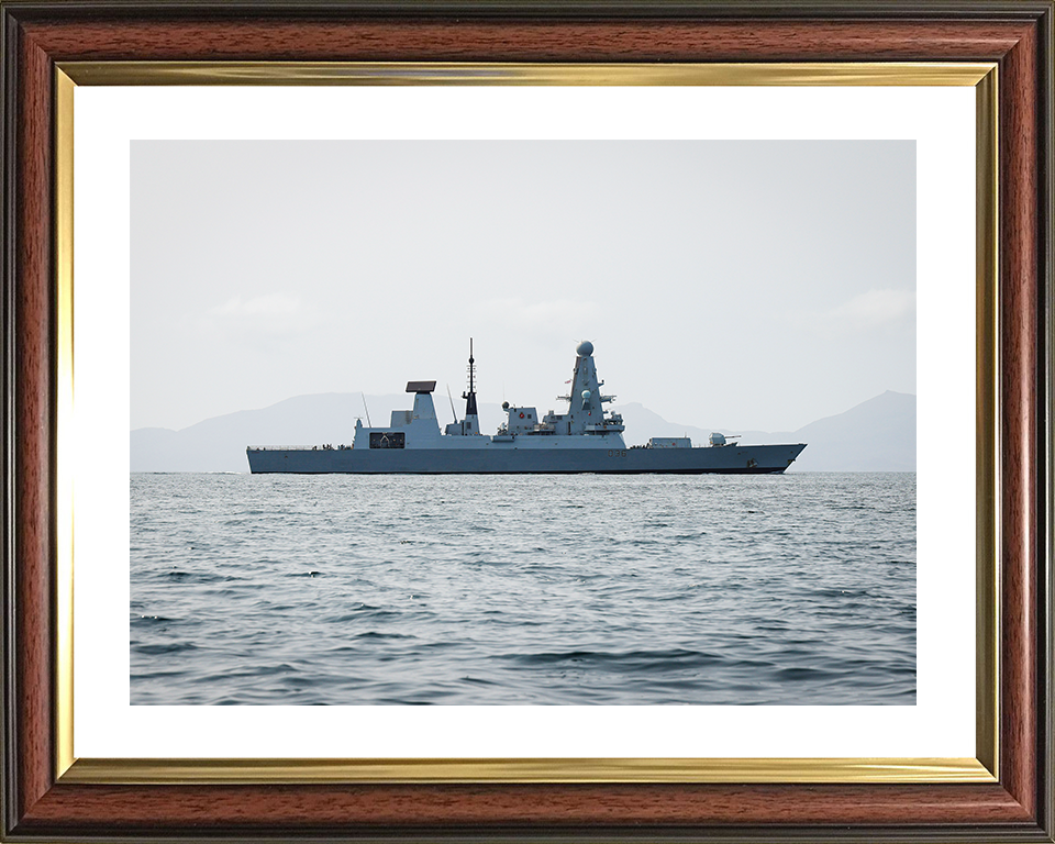 HMS Defender (D36) Royal Navy Type 45 Destroyer Starboard Beam View Photo Print Wall Art Decor Posters, Prints, & Visual Artwork Hampshire Prints 10 x 8 Classic Frame Yes