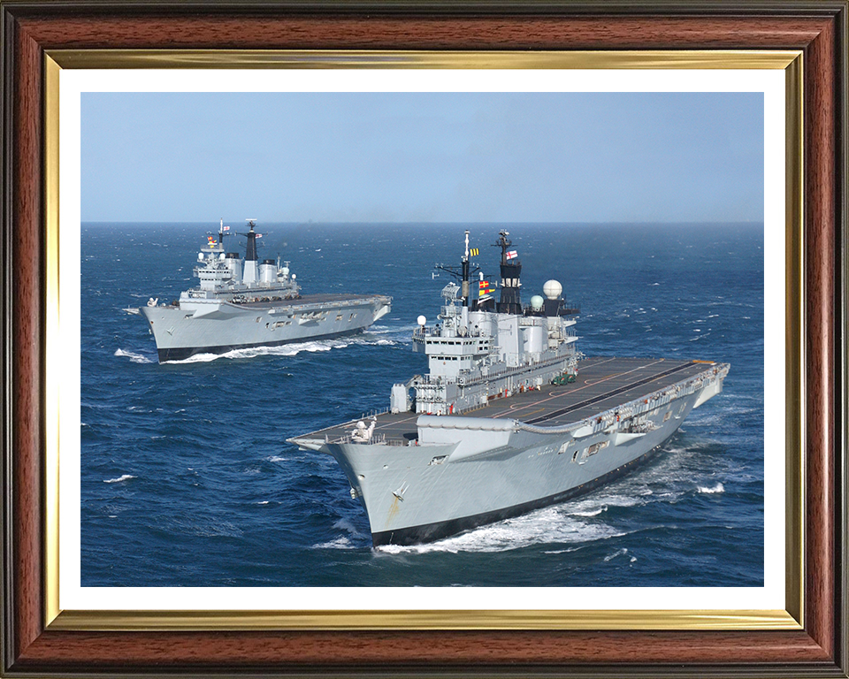 HMS Invincible R05 and HMS Illustrious R06 Royal Navy aircraft carriers Photo Print or Framed Print - Hampshire Prints