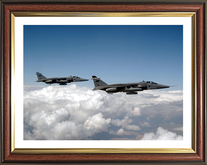 RAF Jaguar GR3A Jets in flight over Turkey Photo Print - Royal Air Force Aircraft Hampshire Prints 10 x 8 Classic Frame Yes