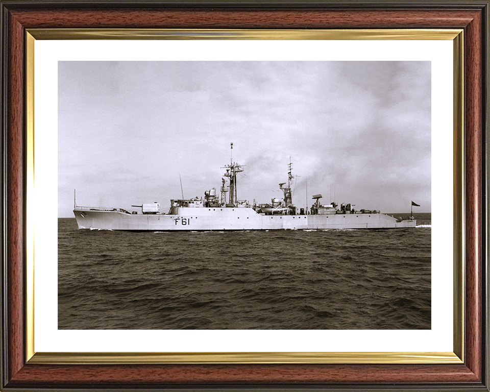 HMS Llandaff (F61) - At Sea 1959 - Royal Navy Salisbury Class Frigate Photo Print Wall Art Naval Decor UK Posters, Prints, & Visual Artwork Hampshire Prints 10 x 8 Classic Frame Yes