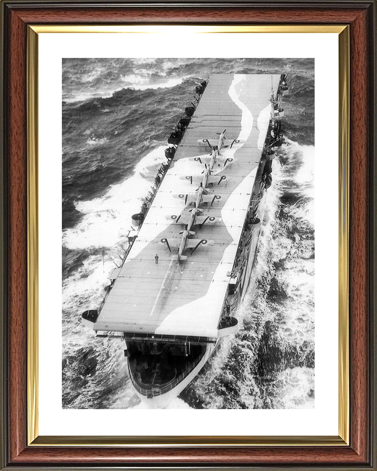 HMS Avenger (D14) Royal Navy Aircraft Carrier At Sea 1942 Photo Print Wall Art Decor Posters, Prints, & Visual Artwork Hampshire Prints 10 x 8 Classic Frame Yes